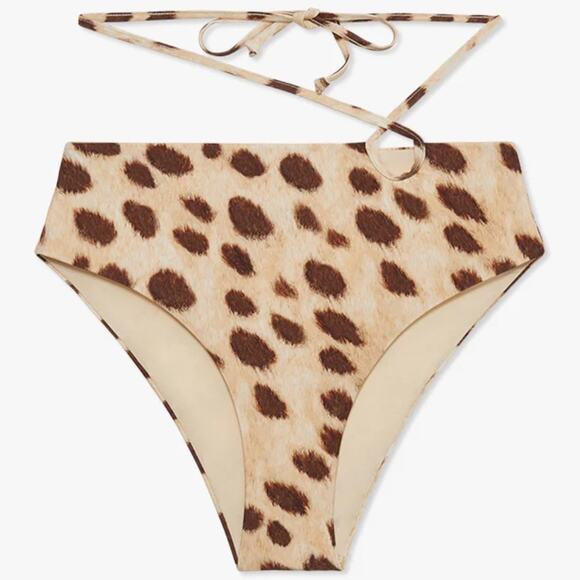 WEWOREWHAT Women's Strappy Tie Animal-Print Bikini Bottom Leopard L NWT - Picture 2 of 8